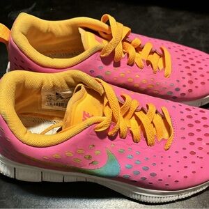 Nike 5.0 Kids Pink and Orange Sneakers 5Y